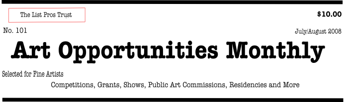 Art Opportunities Monthly logo. The list for fine artists