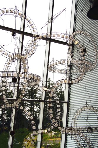 Paul Sorey, Roadworks, 2008, stainless steel, digital electronics, LED lights, 18 x 12 x 5 ft.